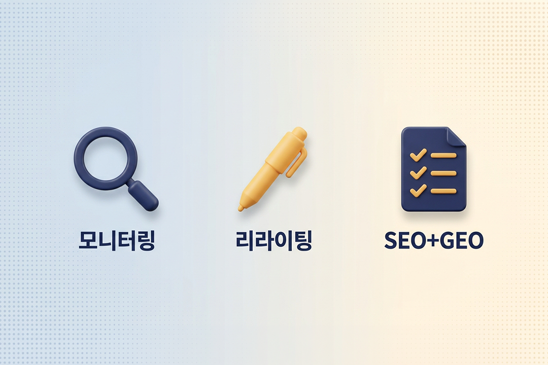 구글 AI Overview 마케터 대응 전략 GEO 최적화 인포그래픽 원플랜마케팅
