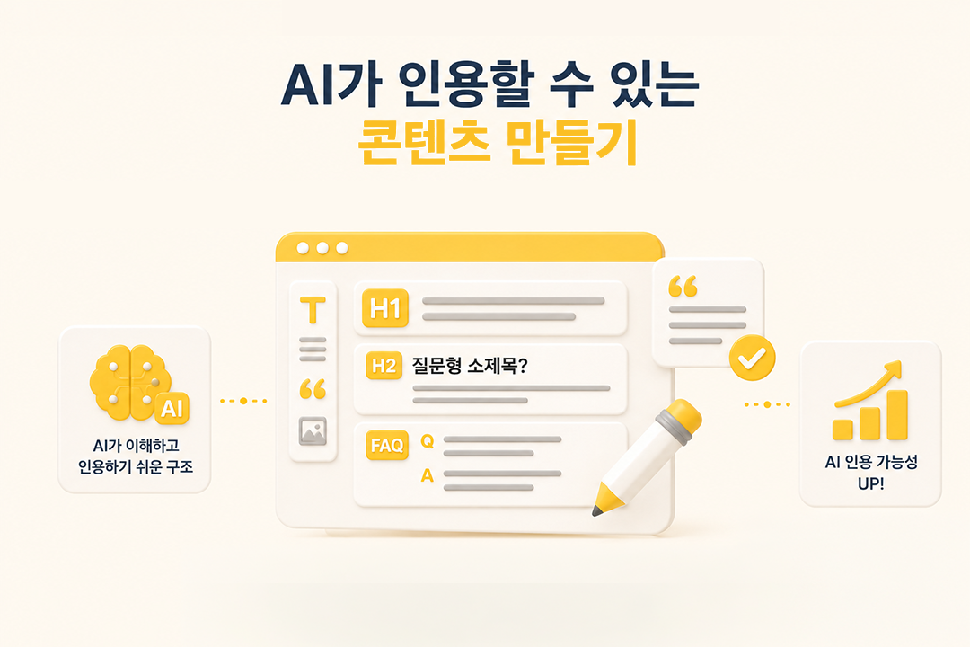 AI 마케팅 시작 두 번째 단계 AI 인용 콘텐츠 만들기 원플랜마케팅