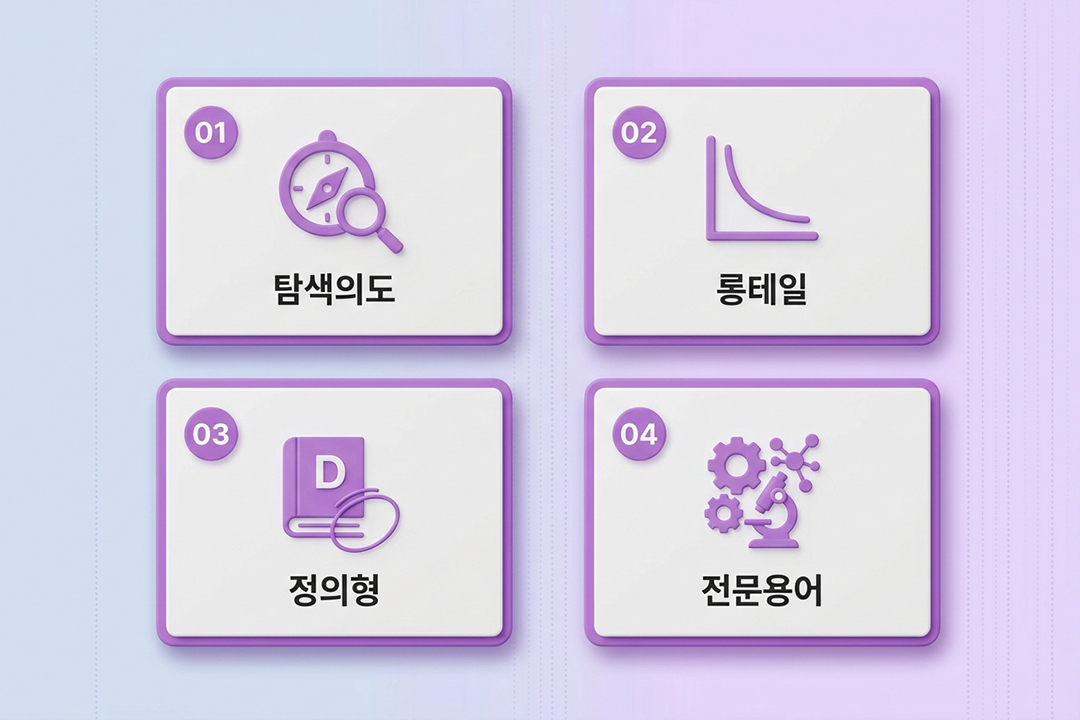 GEO 키워드 전략 4가지 핵심 선정 기준 인포그래픽 원플랜마케팅