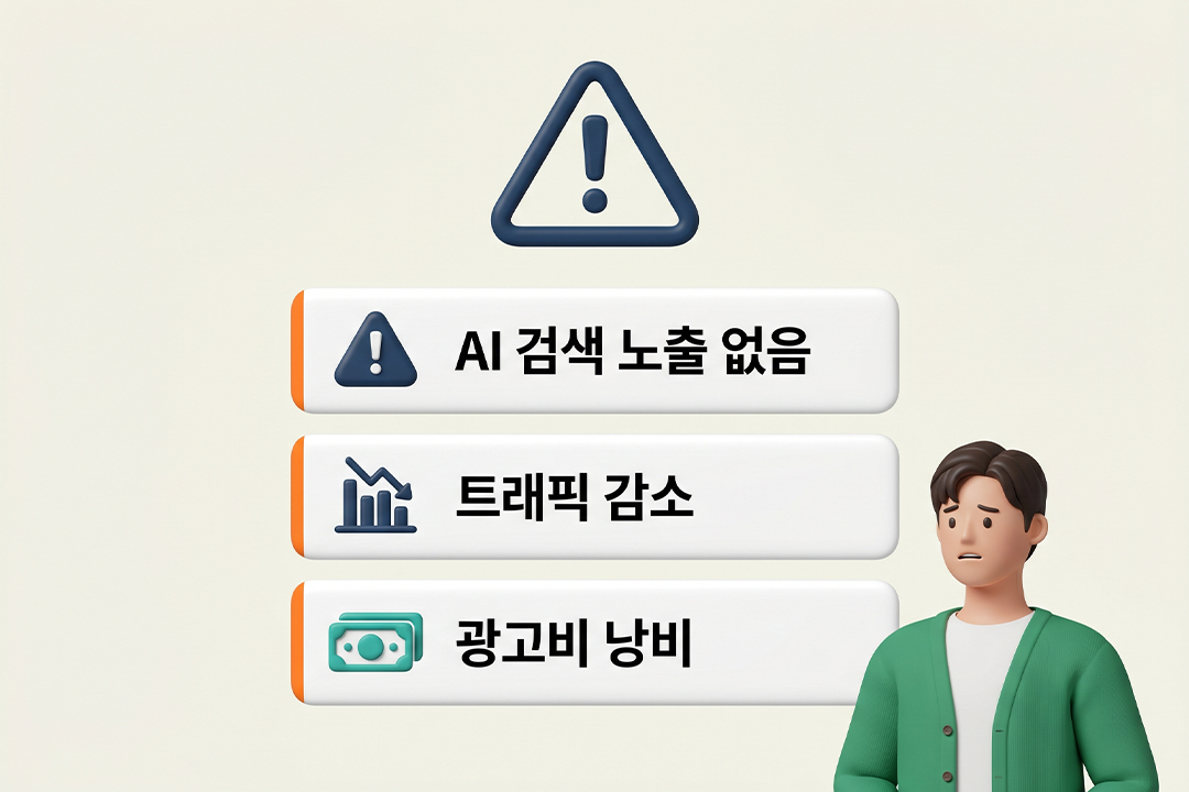 GEO 디지털 마케팅 전략 없이 발생하는 리스크 인포그래픽 원플랜마케팅