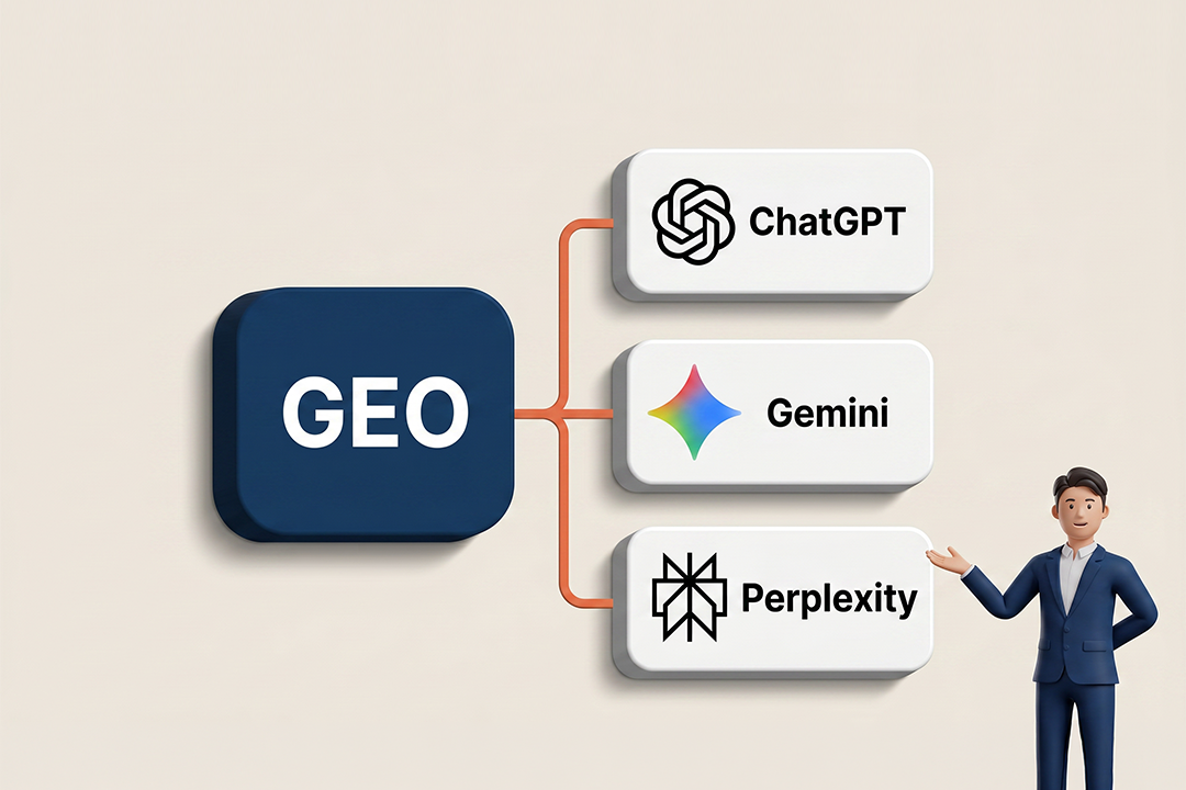 AI 검색엔진 비교 GEO 인용 전략 플로우 원플랜마케팅