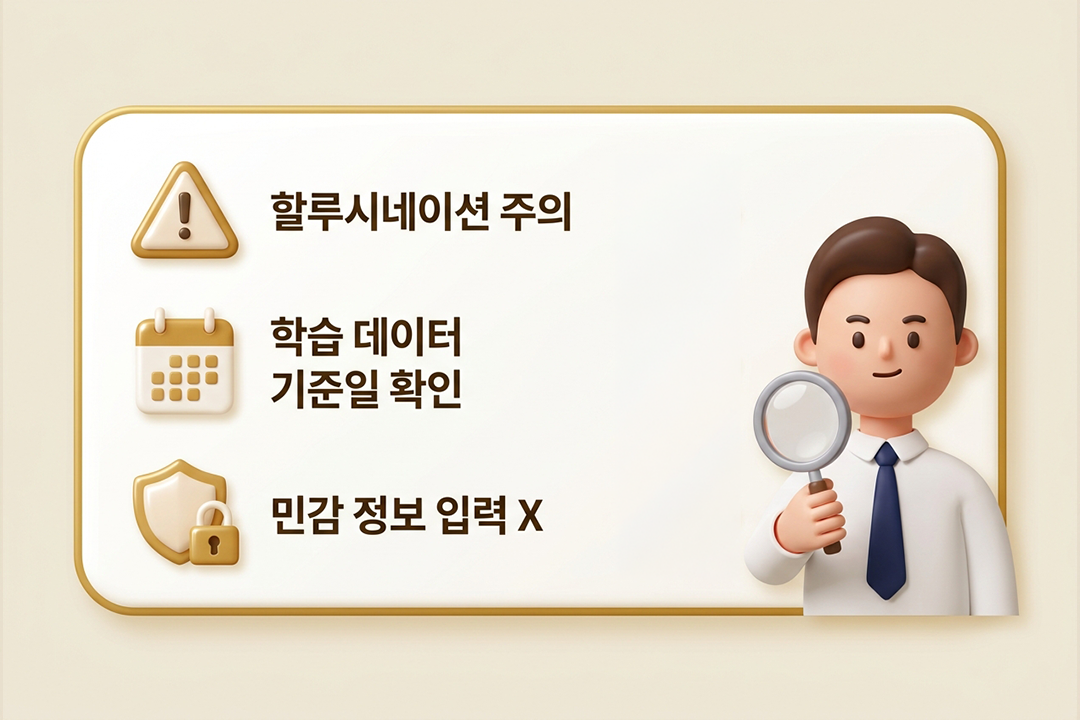 ChatGPT 검색 원리 초보 마케터 주의사항 할루시네이션 개인정보 보호 원플랜마케팅