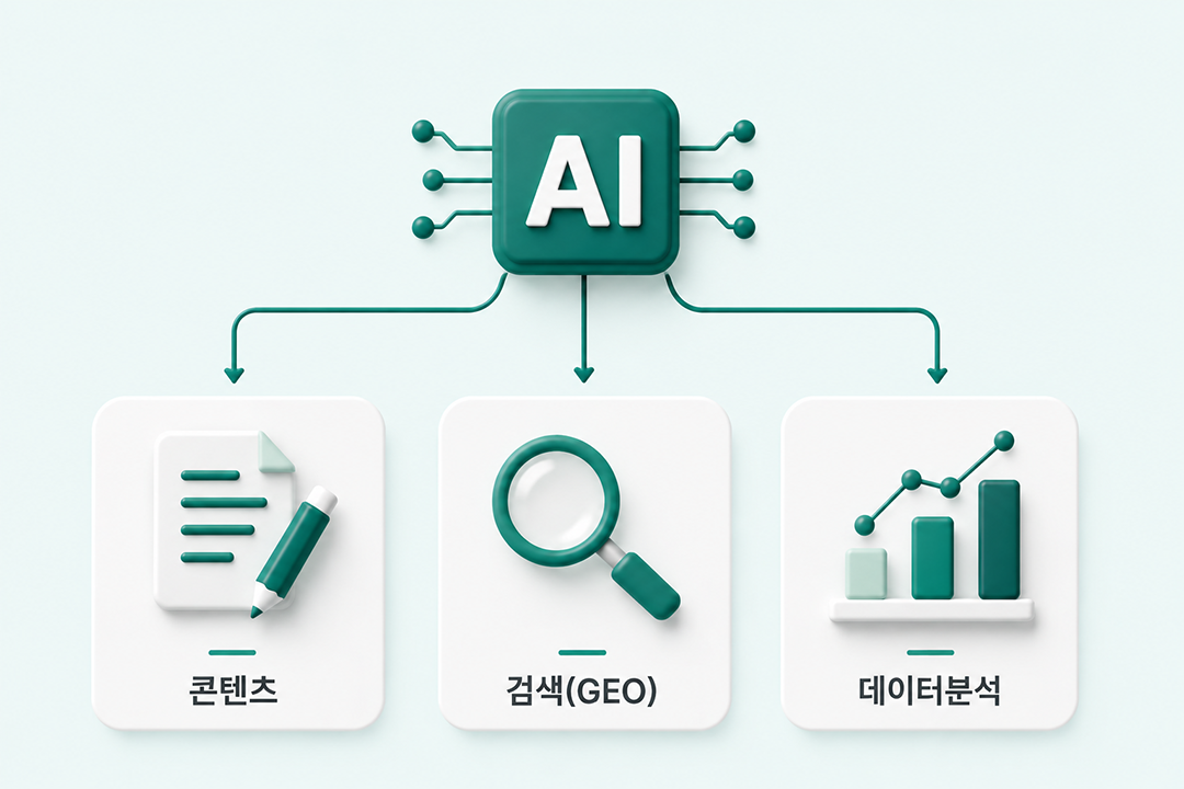 AI 마케팅이란 정의 개념 영역 인포그래픽 원플랜마케팅
