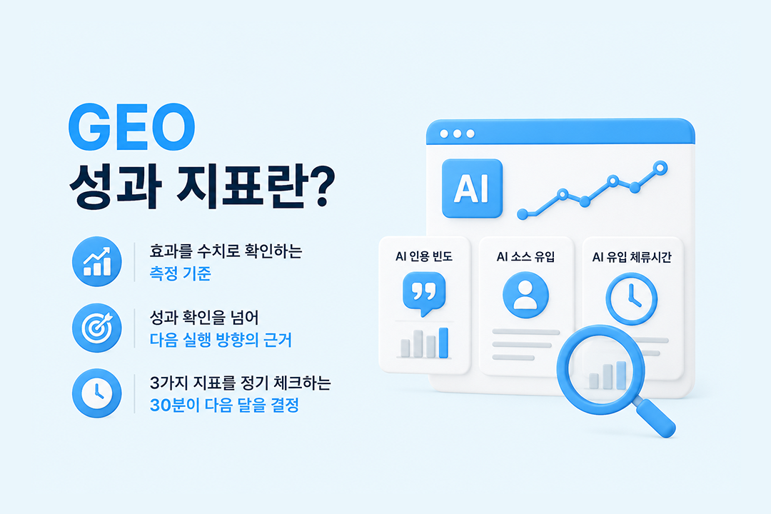 GEO 성과 지표 개념 정의 AI 검색 성과 측정 원플랜마케팅