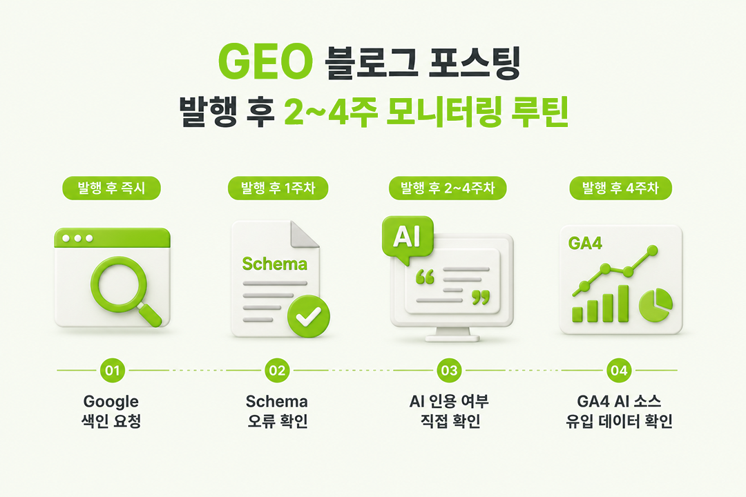 GEO 블로그 포스팅 발행 후 모니터링 루틴 원플랜마케팅