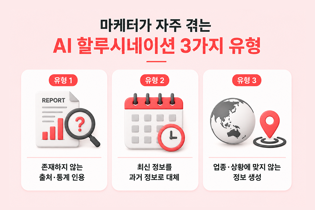 AI 할루시네이션 마케터 유형 3가지 원플랜마케팅