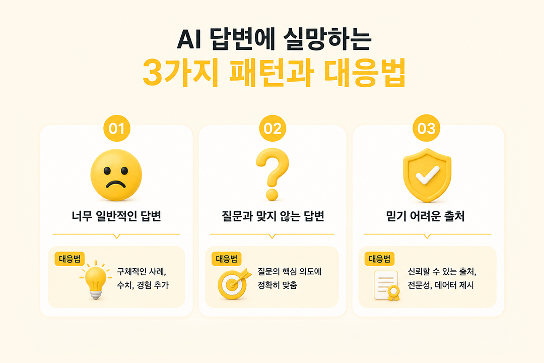 AI 검색 사용자 심리 AI 답변 실망 패턴 대응법 원플랜마케팅
