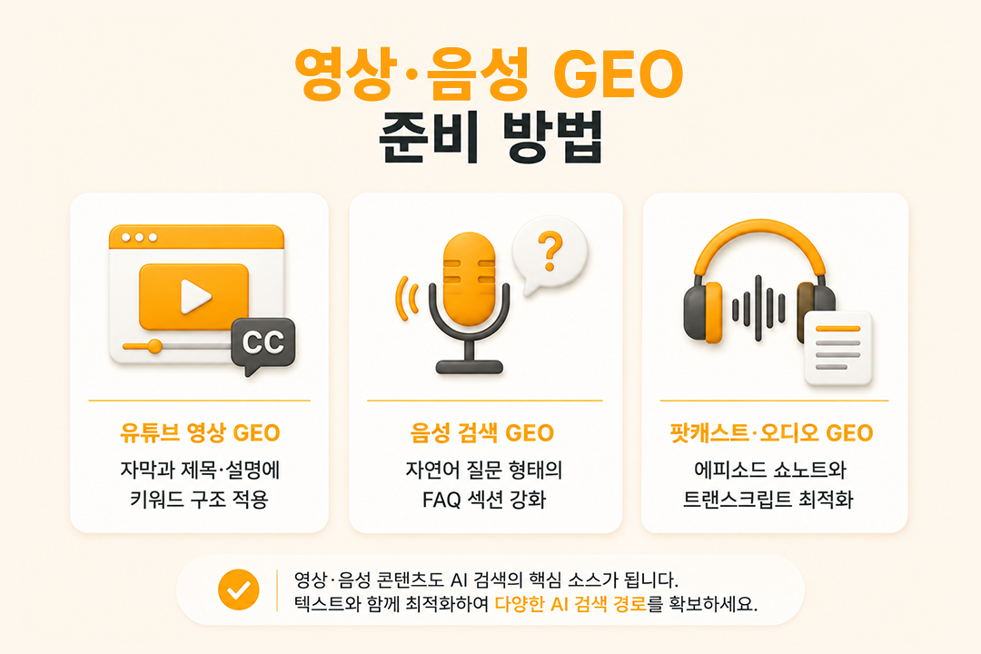 멀티모달 GEO 전략 영상 음성 GEO 준비 방법 원플랜마케팅