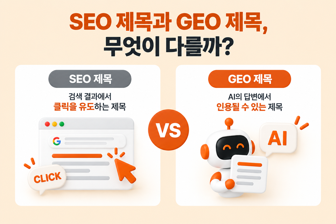 GEO 포스팅 제목 공식 AI 인용 조건 원플랜마케팅
