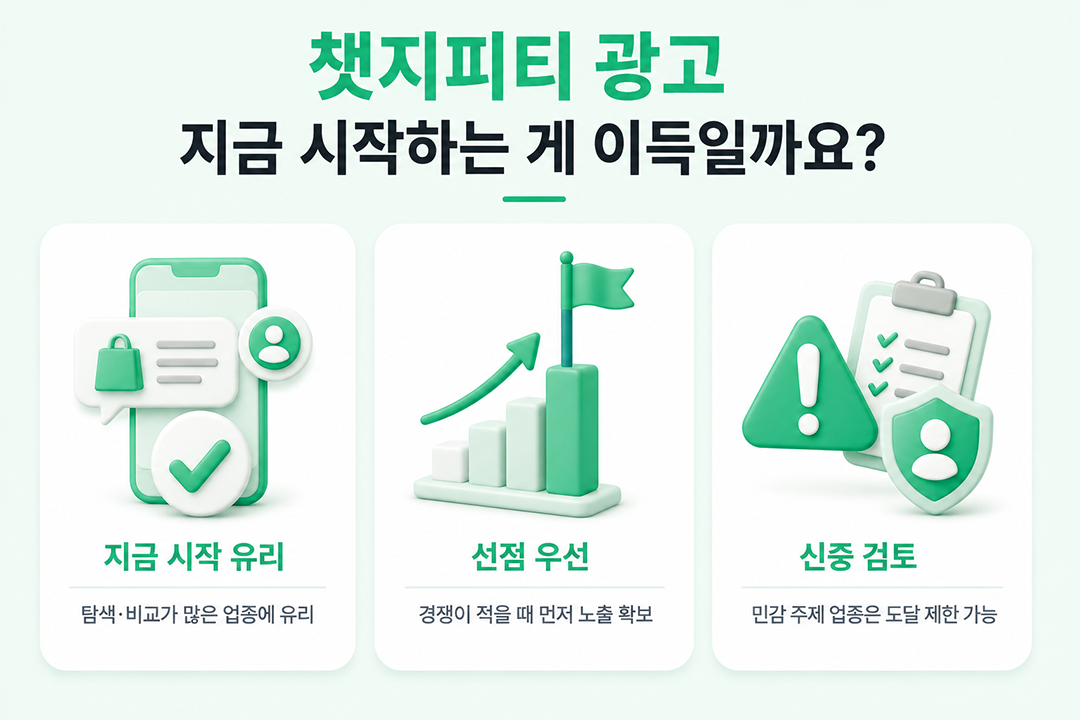 챗지피티 광고 지금 시작 이득 판단 원플랜마케팅
