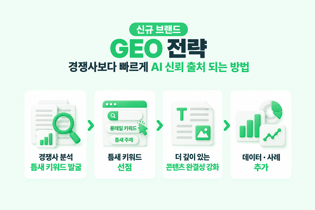 신규 브랜드 GEO 전략 경쟁사 추월 방법 원플랜마케팅